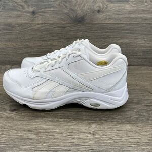 Reebok DMX Max Walking Shoes Womens Size 8 Wide White Leather Low Top Sneakers